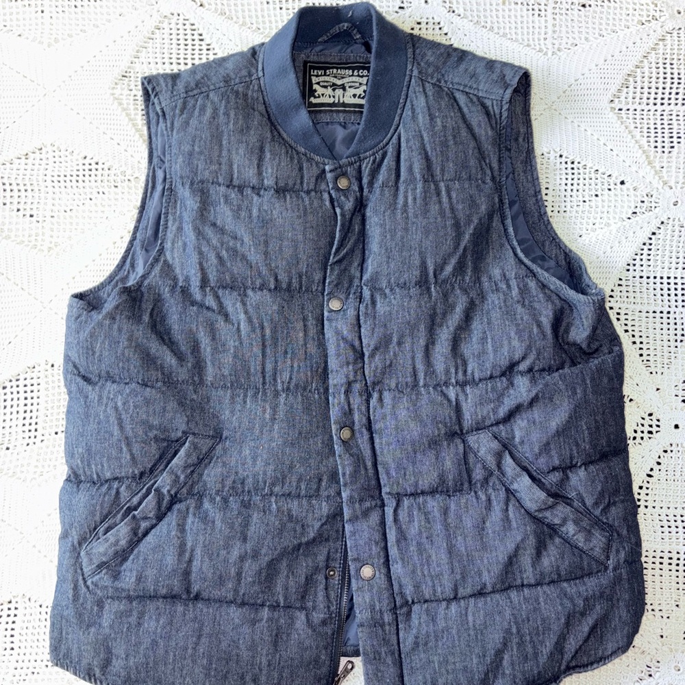 Levi’s Men's Denim Blue Quilted Vest